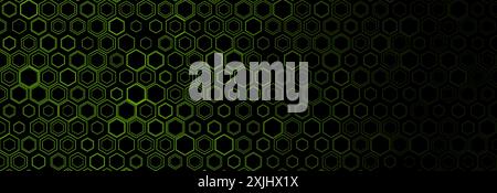 Geometric minimal background with abstract linear hexagons grid. Vector green polygonal design Stock Vector