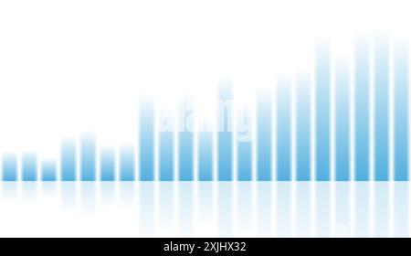 Abstract blue growing financial linear graph chart background. Vector smooth stripes tech design Stock Vector