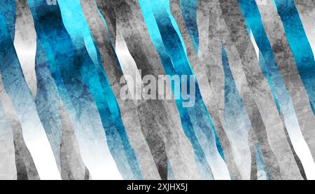 Blue grey grunge stripes abstract geometric tech background. Vector design Stock Vector