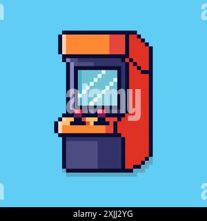 Vector Illustration of arcade machine with Pixel Art Design, perfect for game assets themed designs Stock Vector