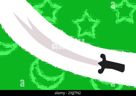 An illustration of a sword used for war by a Muslim in the early centuries. Stock Vector