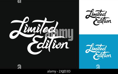 Limited Edition handwritten isolated on black background. Hand drawn ...