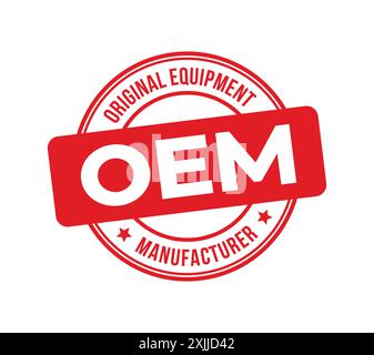 Original Equipment Manufacturer stamp. OEM grunge isolated on white background. Grunge textured stamp template. Vector stock illustration Stock Vector