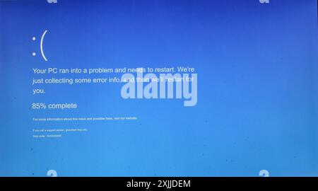 Blue screen of death, microsoft outage or down Stock Photo - Alamy