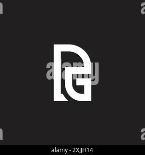 letter rg monoline simple geometric logo vector Stock Vector