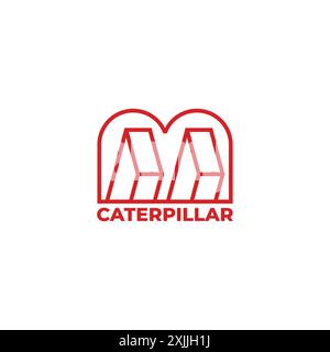 letter m wood caterpillar logo vector Stock Vector