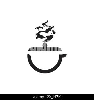 smoke pan kitchen cooking logo vector Stock Vector