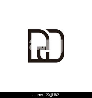 letter rd simple geometric lines linked logo vector Stock Vector