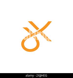 letter dx 3d flat ribbon linked logo vector Stock Vector