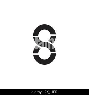letter s 8 infinity geometric linear logo vector Stock Vector