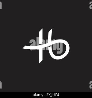letter hb curves loop overlap simple logo vector Stock Vector
