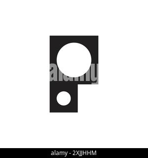 letter p squares dots math symbol logo vector Stock Vector