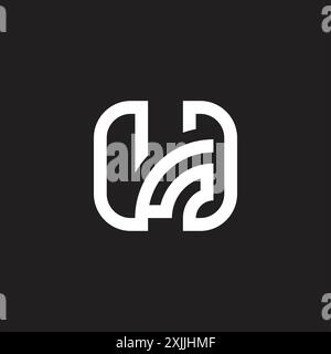 letter hs signal technology logo vector Stock Vector