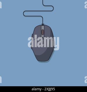computer mouse on blue background vector illustration. Stock Vector