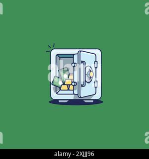 Open vault vector design Safe Icon Vector Illustration. Suitable for use on web apps, mobile apps and print media. Stock Vector
