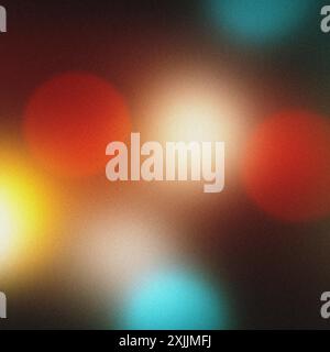 Festive mood created by colorful bokeh lights against a grainy background Stock Photo