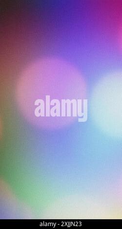 Grainy gradient background featuring big bokeh circles and a colorful design Stock Photo