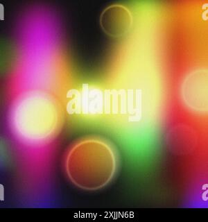 Festive atmosphere created by blurry lights against a colorful grainy background Stock Photo