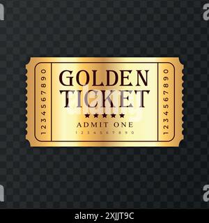 VIP pass admission golden ticket template Stock Vector Image & Art - Alamy