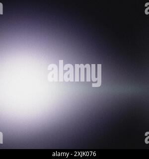 Abstract background with a white light beam crossing a gradient purple background with grainy texture Stock Photo