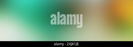 Abstract background featuring a grainy texture and a gradient of green, white, and orange Stock Photo