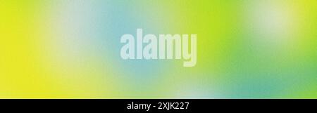 Abstract background with a grainy texture and a color gradient going from green to yellow to blue Stock Photo