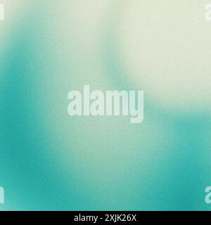 Abstract background featuring a grainy texture and a smooth gradient of turquoise and white Stock Photo