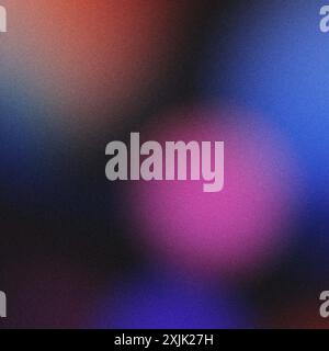 Colorful bokeh lights and grainy texture create an abstract background Stock Photo