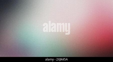 Abstract blurred gradient background blending green, pink and white colors with a grainy texture Stock Photo