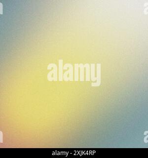 Grainy textured background featuring a blurred gradient in yellow and blue tones Stock Photo