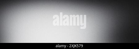 Grainy black and white background is fading from black to white with a vignette Stock Photo