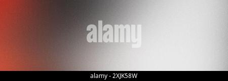 Abstract background with a smooth transition from red to grey, featuring a subtle grain texture Stock Photo