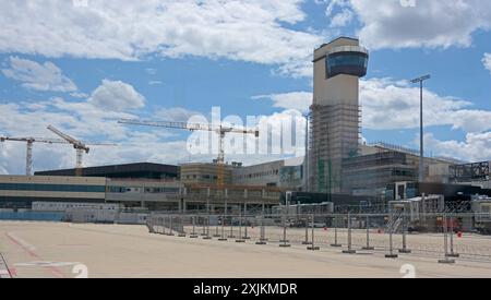 Construction phase of Terminal 3 at Frankfurt Airport, Germany Stock Photo