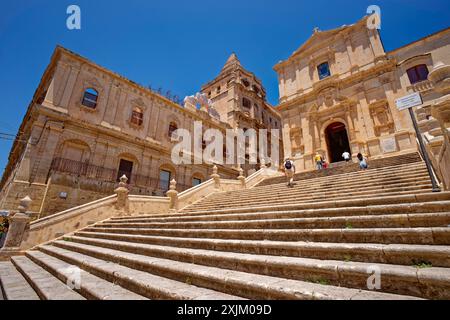 Chiesa di San Francesco d'Assisi all'Immacolata, the Sicilian Baroque-style church of St Francis of Assisi dedicated to the Immaculate Conception Stock Photo