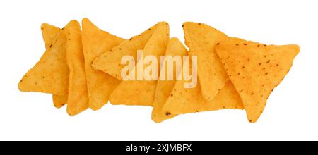 mexican corn nachos chips isolated on white background with clipping path Stock Photo