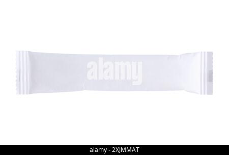 blank white stick sachet sugar package isolated on white background Stock Photo