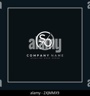 Vector Template for Initial Letter SO Logo - Elegant Monogram Logo for Alphabet S and O Stock Vector