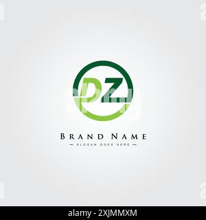 DZ Minimal Vector Logo - Simple Business Logo for Monogram D and Z Stock Vector