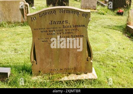 James Seddon gravestone. Adlington Cemetery. Stock Photo