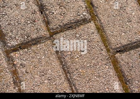 urban background, fragment of tiled sidewalk, cobblestone street Stock Photo