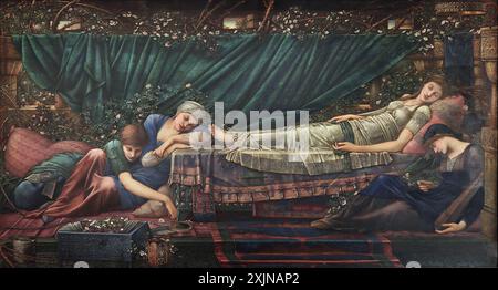 The Sleeping Beauty by Edward Burne-Jones (1833-1898), oil on canvas, c. 1871-73 Stock Photo