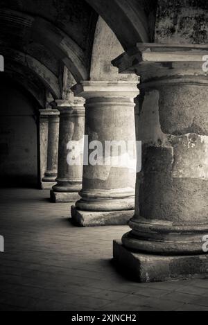 Detail of aged Spanish-era architecture in Antigua, Guatemala, Central America Stock Photo