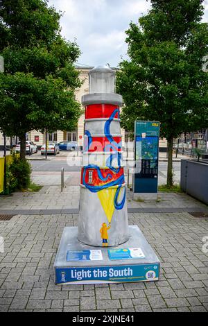 Southampton Hospitals Charity Light The South art trail 2024 - How the heck did that get there by Ali Elly Stock Photo