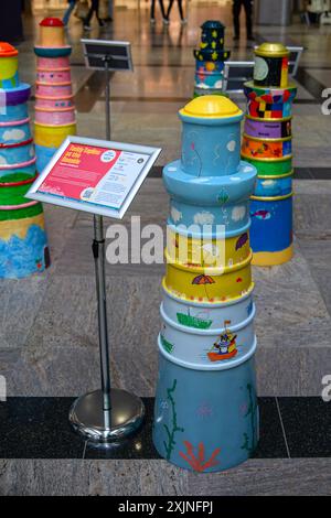 Southampton Hospitals Charity Light The South art trail 2024 - Westquay Little Lights Teddy Taplins at the Seaside Stock Photo