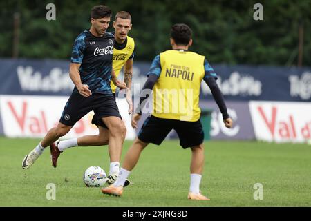 Napoli's Argentinian forward Giovanni Simeone during SSC Napoli's 2024-25 preseason training camp in val di sole in Trentino, Dimaro Folgarida&#xA;&#xA; Stock Photo