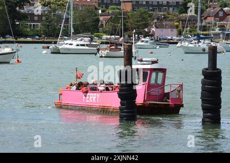 The Hamble–Warsash Ferry is an 'on-demand' passenger ferry. On the River Hamble in Hampshire, England. The ferry operates between Hamble-le-Rice on th Stock Photo