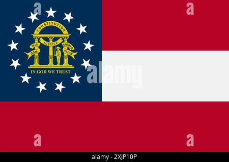 Georgia State Flag background illustration Stock Photo