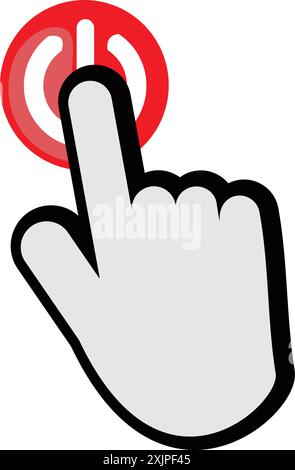 Hand pointing to a star. Vector illustration on a white background. Stock Vector