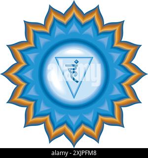 visudha fifth chakra of reiki Stock Vector