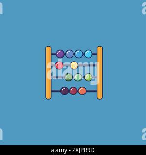 abacus icon on blue background. vector illustration. Stock Vector
